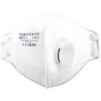 Portwest dolomite stofmasker FFP3 20 stuks met ventiel (20 Stuks)