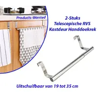 Löwenthal 2-Stuks Telescopische RVS Kastdeur Handdoekrek
