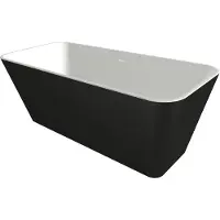 Xenz Christiano vrijstaand bad solid surface 170x75x65cm zwart/wit