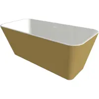 Xenz Christiano vrijstaand bad solid surface 170x75x65cm goud/wit