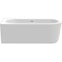 Xenz Charley L 165x75x58 hoekbad glans wit incl. sleuf overloop/afvoer glans wit