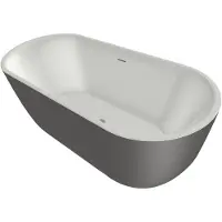 Xenz Humberto vrijstaand bad solid surface 170x70x65cm grafiet/wit