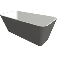 Xenz Christiano vrijstaand bad solid surface 170x75x65cm grafiet/wit