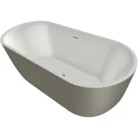 Xenz Humberto Solid Surface bad 170x72x63 Bicolor Wit/Zijdegrijs