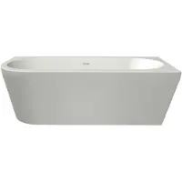 Xenz Charley half vrijstaand bad acryl 180x80x60cm rechts wit mat met waste wit mat