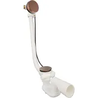 Xenz luxe badafvoer/vulcombinatie met overloop draaiknop oud koper