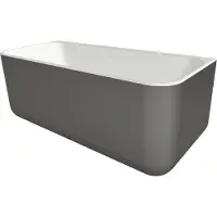 Xenz Guido half vrijstaand bad solid surface 160x70x65cm grafiet/wit