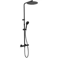 Xenz Duero - Thermostatisch opbouw doucheset telescopisch zwart mat