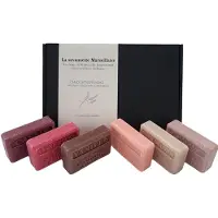 Savon De Marseille cadeau zeep set Casis, Vigne Rouge, Vanille, Fleur de coton, Unicorn, Rose 6x125 gr. Moederdag - Mama - Moedercadeau - moederdag geschenkset