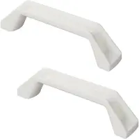 Pricenet Set van 2 caravan handvatten/handvaten - wit - inclusief bevestigingsmaterialen