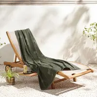 Beachwave strandlaken Palm - donkergroen (velours) (200x100 cm)