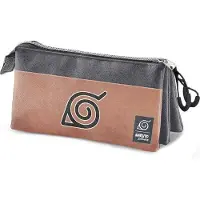 KARACTERMANIA Naruto Shippuden Triple Pocket Pencil Case Symbol Oranje Man