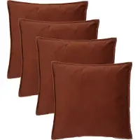 Atmosphera Bank/sierkussens huiskamer Sophia - 4x stuks - 52 x 52 cm - Terracotta - polyester - met rits