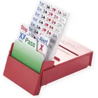 Bbs Biddingbox Bridge Partner - Set van 4 stuks - Bridge - Kaartspel - kleur rood - geplastificeerde kaarten