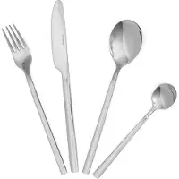 Homla Aperi Bestek Bestekset - Zes Lepels Zes Vorken Zes Messen Zes Lepels - Lange Slanke Handgreep Vaatwasmachinebestendig Zilver 24-delig