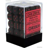 Chessex Opaque zwart/rood D6 12mm Dobbelsteen Set (36 stuks)