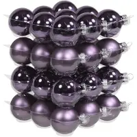 Othmar decorations 36x Paarse glazen kerstballen 4 cm mat/glans - Kerstbal