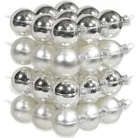 Othmar decorations 36x Zilveren glazen kerstballen 4 cm mat/glans - Kerstbal