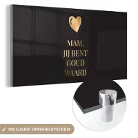 MuchoWow Spreuken - Quotes Mam, Jij Bent Goud Waard - Moederdag - Black and gold