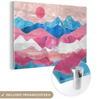 MuchoWow Glasschilderij 120x80 cm - Schilderij acrylglas - Transgender - Pride - Marmer - Foto op glas - Schilderijen