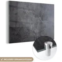 MuchoWow Glasschilderij 180x120 cm - Schilderij acrylglas - Industrieel - Beton - Grijs - Leisteen - Retro - Foto op glas - Schilderijen