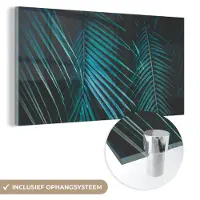 MuchoWow Glasschilderij 120x60 cm - Schilderij acrylglas - Palm - Palmboom - Tropisch - Foto op glas - Schilderijen