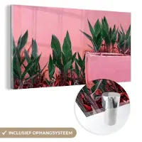 MuchoWow Glasschilderij 120x60 cm - Schilderij acrylglas - Planten - Zomer - Verf - Foto op glas - Schilderijen