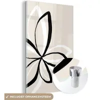 MuchoWow Glasschilderij 120x180 cm - Schilderij acrylglas - Bloemen - Abstract - Minimalisme - Foto op glas - Schilderijen