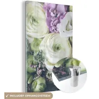 MuchoWow Glasschilderij 80x120 cm - Schilderij acrylglas - Bloemen - Rozen - Natuur - Foto op glas - Schilderijen