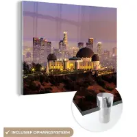 MuchoWow Glasschilderij 160x120 cm - Schilderij acrylglas - Los Angeles - Skyline - Architectuur - Foto op glas - Schilderijen