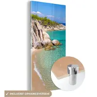 MuchoWow Glasschilderij 60x120 cm - Schilderij acrylglas - Zee - Strand - Zomer - Foto op glas - Schilderijen