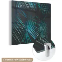 MuchoWow Glasschilderij 90x90 cm - Schilderij acrylglas - Palm - Palmboom - Tropisch - Foto op glas - Schilderijen
