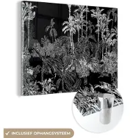 MuchoWow Glasschilderij 160x120 cm - Schilderij acrylglas - Palm - Jungle - Tropical - Foto op glas - Schilderijen