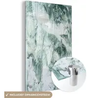 MuchoWow Glasschilderij 120x180 cm - Schilderij acrylglas - Tuindecoratie - Verf - Abstract - Foto op glas - Schilderijen