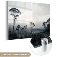 MuchoWow Glasschilderij 180x120 cm - Schilderij acrylglas - Bomen - Lucht - Natuur - Foto op glas - Muurdecoratie woonkamer - Wanddecoratie slaapkamer - Schilderijen