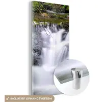 MuchoWow Glasschilderij 40x80 cm - Schilderij acrylglas - Water - Natuur - Waterval - Foto op glas - Schilderijen
