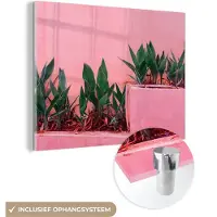MuchoWow Glasschilderij 40x30 cm - Schilderij acrylglas - Planten - Zomer - Verf - Foto op glas - Schilderijen