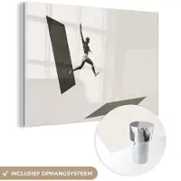 MuchoWow Glasschilderij 60x40 cm - Schilderij acrylglas - Vintage - Man - Design - Foto op glas - Schilderijen