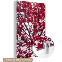 MuchoWow Glasschilderij 40x60 cm - Schilderij acrylglas - Esdoorn - Bladeren - Herfst - Natuur - Foto op glas - Schilderijen