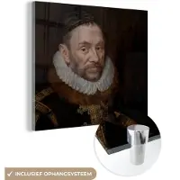 MuchoWow Glasschilderij 20x20 cm - Schilderij acrylglas - Willem van Oranje - Schilderij - Oude meesters - Kunst - Foto op glas - Schilderijen