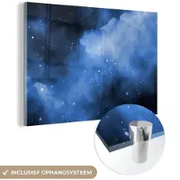 MuchoWow Glasschilderij 30x20 cm - Schilderij acrylglas - Sterren - Ruimte - Heelal - Foto op glas - Schilderijen