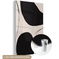 MuchoWow Glasschilderij 40x60 cm - Schilderij acrylglas - Pastel - Zwart - Minimalisme - Foto op glas - Schilderijen