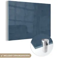 MuchoWow Glasschilderij 60x40 cm - Schilderij acrylglas - Leer - Blauw - Dieren - Foto op glas - Schilderijen