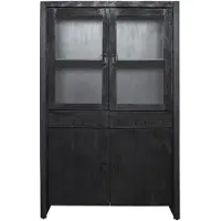 Starfurn Vitrinekast Boaz Black | 115 cm (Zwart, 115x180x45cm)
