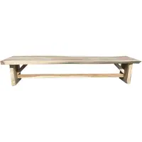 AVH-Collectie Boomstamtafel 400x90xH77,5 cm - bladdikte 10 cm geschoord
