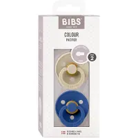 BIBS Colour Fopspenen - 2-pack - Maat 2 - Rond - Vanilla/Korenbl - - 6-18 mnd - Fopspenen