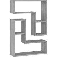 vidaXL Wandschappen 2 st 50x15x50 cm bewerkt hout grijs sonoma eiken