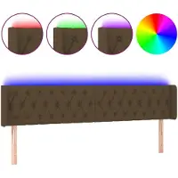 vidaXL Hoofdbord LED 203x16x78/88 cm stof donkerbruin