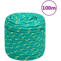 vidaXL Boottouw 16 mm 100 m polypropyleen groen