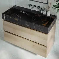 Fontana Portoro Gold badkamermeubel beach eiken 100cm zonder kraangat
